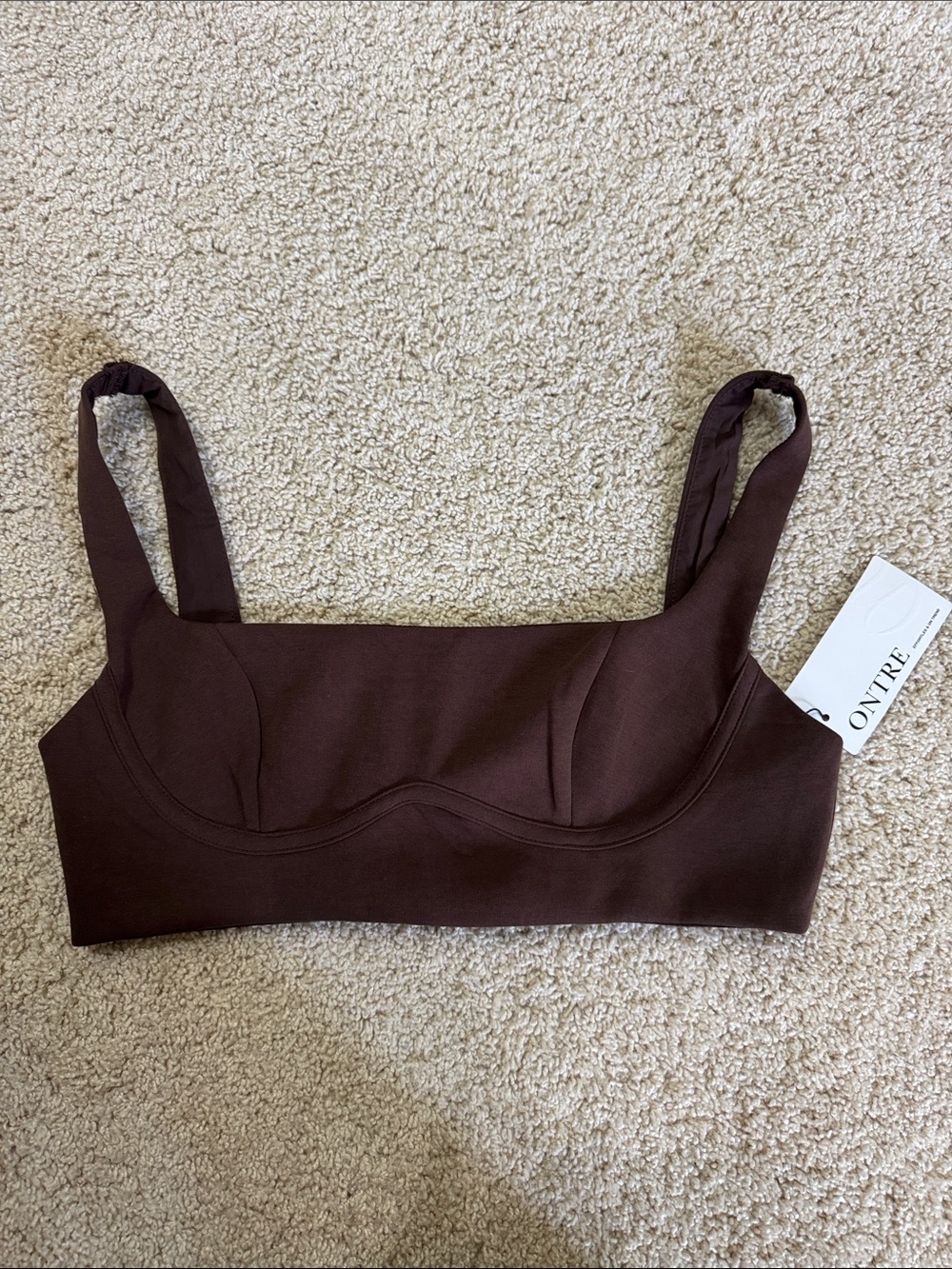 ONTRE Chocolate Brown Bralette Top S